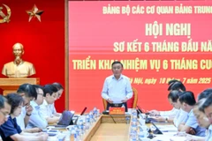 Thường trực Ban Bí thư Trần Cẩm Tú, Bí thư Đảng ủy các cơ quan Đảng Trung ương chủ trì hội nghị. (Ảnh: DUY LINH)