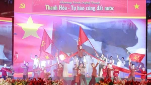 Một cảnh trong chương trình " Thanh Hóa - Tự hào cùng đất nước".