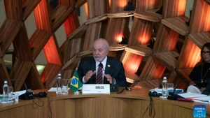 Tổng thống Brazil Luiz Inacio Lula da Silva phát biểu tại Hội nghị thượng đỉnh Khối Thị trường chung Nam Mỹ (MERCOSUR) diễn ra ở Rio de Janeiro (Brazil), ngày 7/12/2023. (Ảnh: Xinhua)
