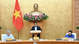 Thủ tướng Phạm Minh Chính chủ trì phiên họp Chính phủ thường kỳ tháng 8. (Ảnh: Trần Hải)