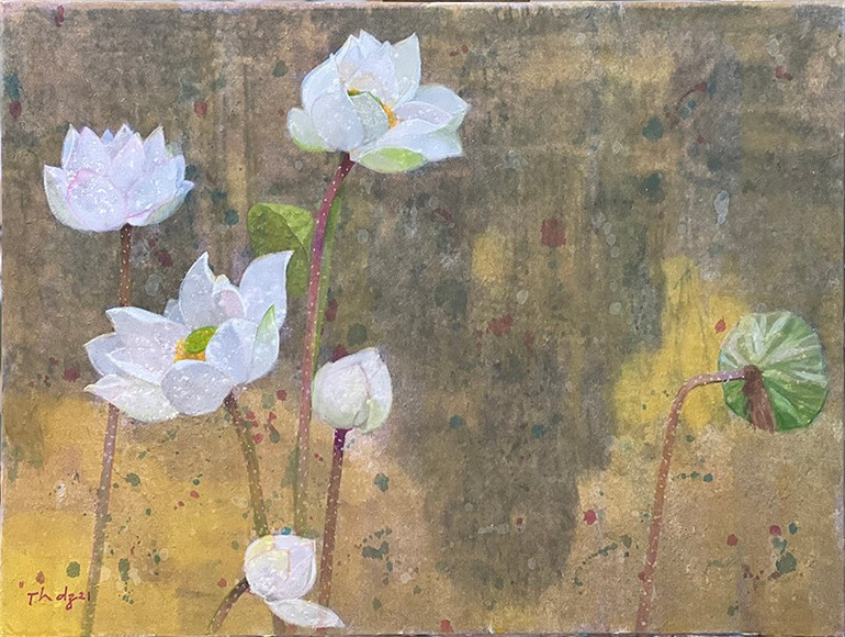 Đào Thành Dzuy, Bóng Mỹ Sơn, chất liệu tổng hợp, 60 x 80 cm, 2021. img-4287.jpg