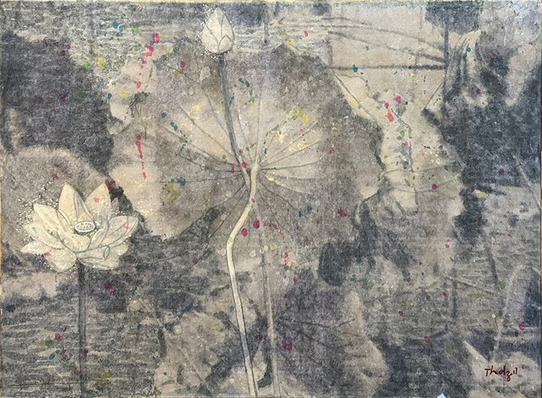 Đào Thành Dzuy, Gió heo may, chất liệu tổng hợp, 60 x 80 cm, 2017. img-4284.jpg