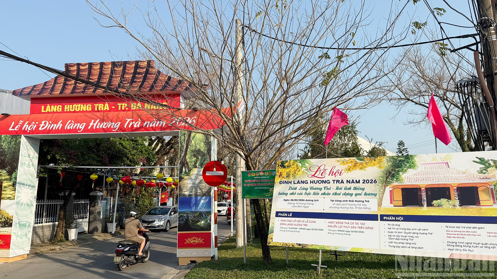 Đường chính dẫn vào làng Hương Trà, phường Hương Trà, thành phố Đà Nẵng.