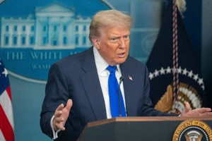 Tổng thống Mỹ Donald Trump trong một lần phát biểu tại Nhà trắng. (Ảnh: THX/TTXVN)