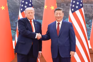 Chủ tịch Trung Quốc Tập Cận Bình và Tổng thống Mỹ Donald Trump tại cuộc hội đàm ở Bắc Kinh ngày 14/5/2026. (Ảnh: THX/TTXVN)