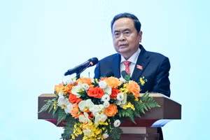 Chủ tịch Quốc hội Trần Thanh Mẫn phát động Phong trào thi đua năm 2026 và nhiệm kỳ 2026-2031. (Ảnh: DUY LINH)