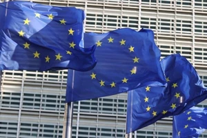 Cờ của Liên minh châu Âu (EU). (Ảnh: Tân Hoa xã)