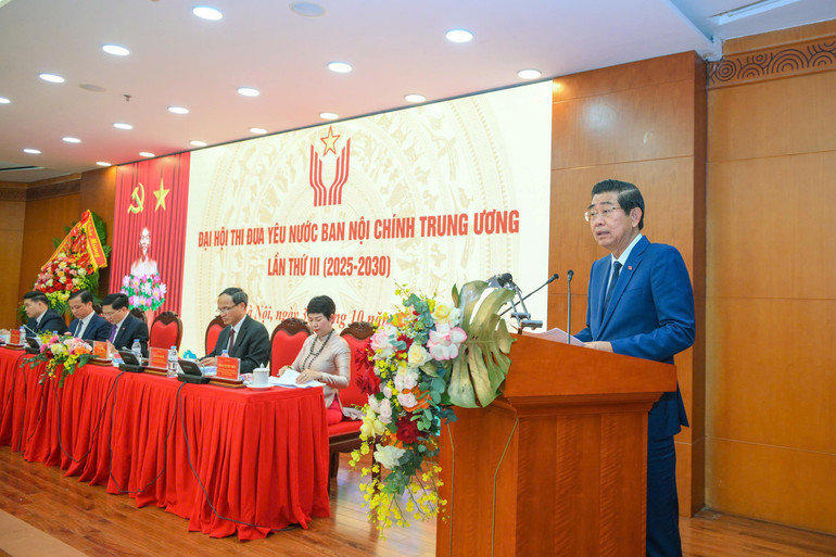 Đồng chí Võ Văn Dũng phát biểu khai mạc Đại hội. (Ảnh: THẾ ĐẠI) 5.jpg