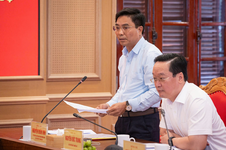 Đồng chí Nguyễn Doãn Anh, Bí thư Tỉnh ủy Thanh Hóa phát biểu tại buổi làm việc. (Ảnh: SƠN TÙNG) z6696837444848-93fec795b25c91055dce8c364e588a90.jpg