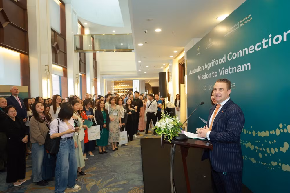 Ông Chris Morley, Tham tán Thương mại và Đầu tư Australia chia sẻ. (Ảnh: BTC)