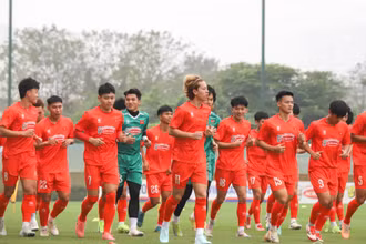 Các thành viên đội tuyển U23 Việt Nam trong buổi tập luyện. (Ảnh: VFF)