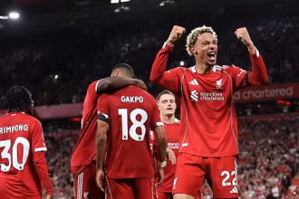 Tiền đạo người Pháp - Hugo Ekitike có màn ra mắt mỹ mãn tại Premier League. (Ảnh: Liverpool FC)