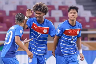 U23 Philippines gây bất ngờ với chiến thắng trước U23 Malaysia. (Ảnh: PFF)