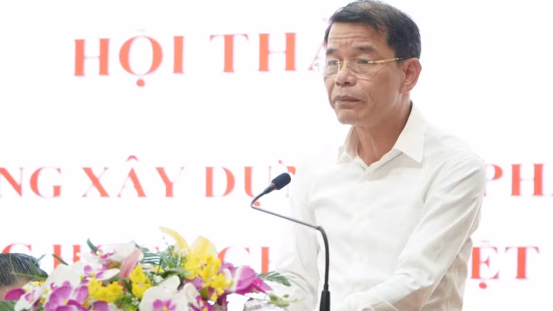 Phó Trưởng Ban Tuyên giáo và Dân vận Trung ương Vũ Thanh Mai phát biểu khai mạc. 