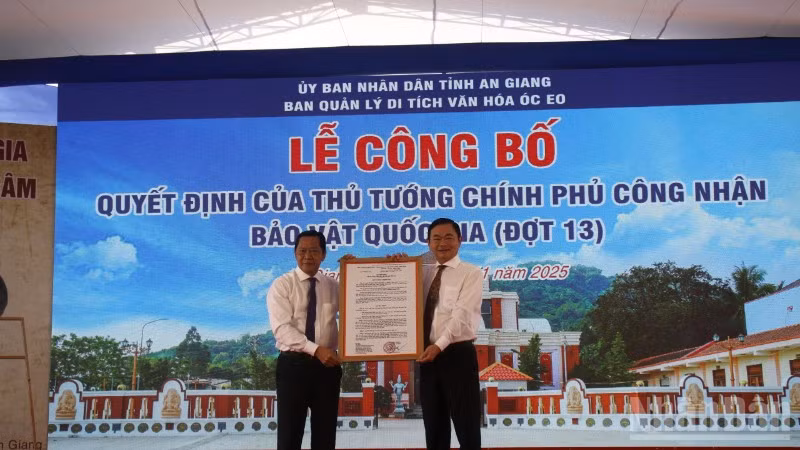 An Giang tổ chức lễ công bố quyết định của Thủ tướng Chính phủ công nhận Bảo vật quốc gia.