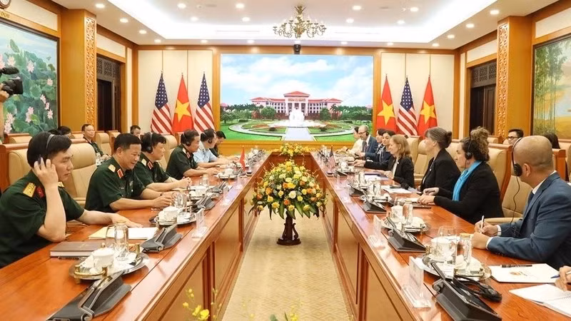 Quang cảnh buổi tiếp. (Ảnh: Quân đội Nhân dân)