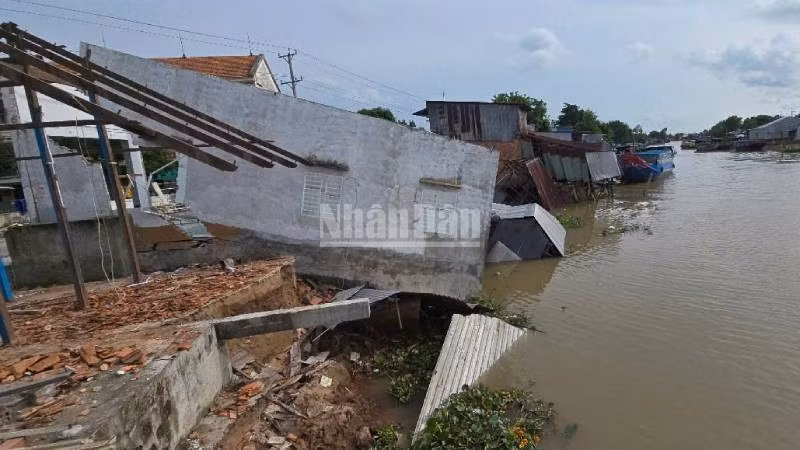 Khu vực sạt lở bờ sông Ông Chưởng.