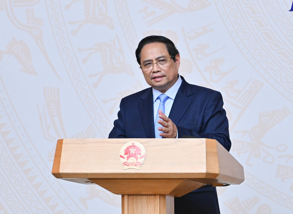 Thủ tướng Phạm Minh Chính phát biểu tại buổi gặp mặt Đoàn ngoại giao tại Việt Nam. dsc-0718.jpg