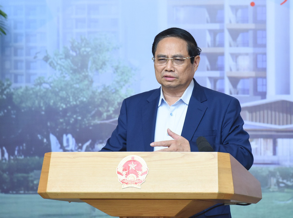 Thủ tướng Phạm Minh Chính phát biểu tại Hội nghị trực tuyến toàn quốc triển khai thực hiện Nghị quyết số 201/2025/QH15 của Quốc hội về thí điểm một số cơ chế, chính sách đặc thù phát triển nhà ở xã hội. dsc-0364.jpg