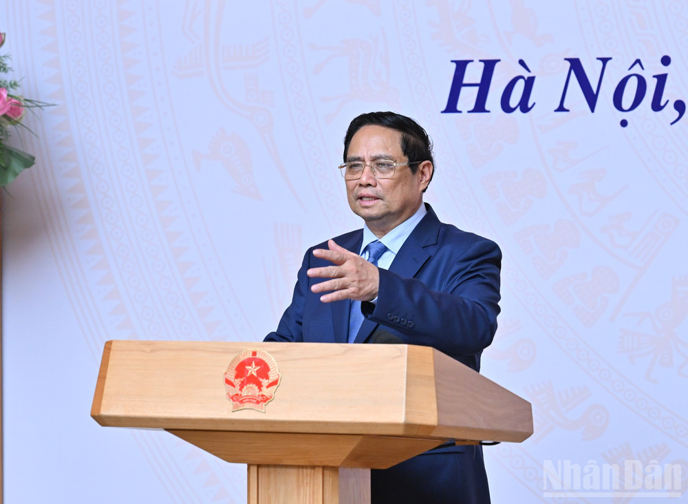 Thủ tướng Phạm Minh Chính phát biểu chỉ đạo hội nghị. ndo_br_dsc-7413.jpg