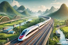 Phối cảnh đường sắt tốc độ cao trên trục bắc-nam.
