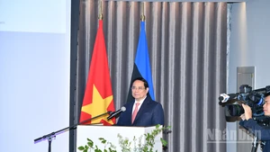 Thủ tướng Chính phủ Phạm Minh Chính phát biểu ý kiến tại Diễn đàn Doanh nghiệp Việt Nam-Estonia (Ảnh: THANH GIANG). 