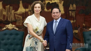 Thủ tướng Chính phủ Phạm Minh Chính và Tổng Giám đốc UNESCO Audrey Azoulay. (Ảnh: Trần Hải)