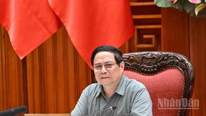 Thủ tướng Chính phủ Phạm Minh Chính phát biểu ý kiến kết luận cuộc họp. (Ảnh: Trần Hải)