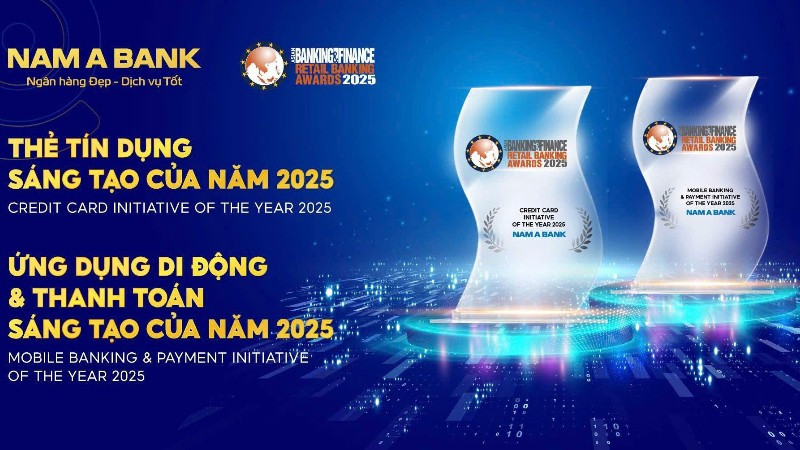 Nam A Bank nhận cú đúp giải thưởng quốc tế 