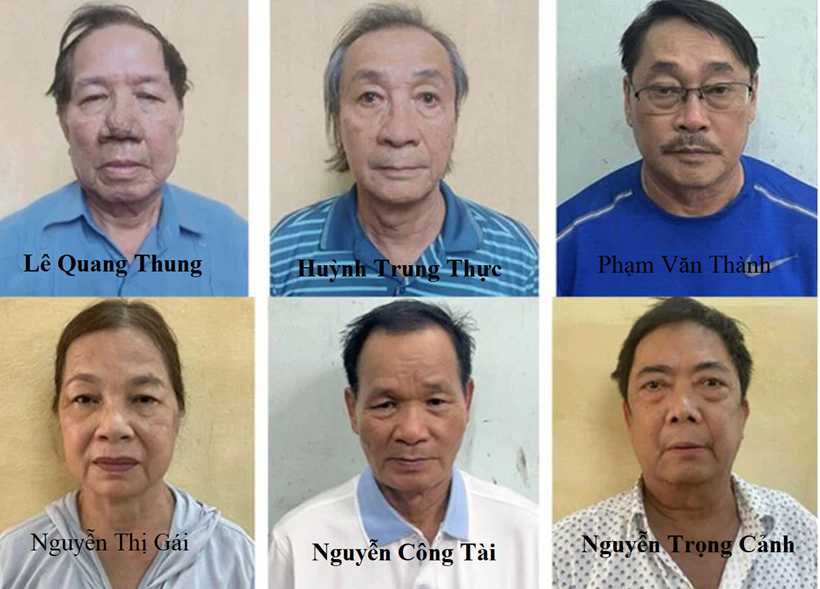 Các bị can bị truy tố. (Ảnh: Bộ Công an)