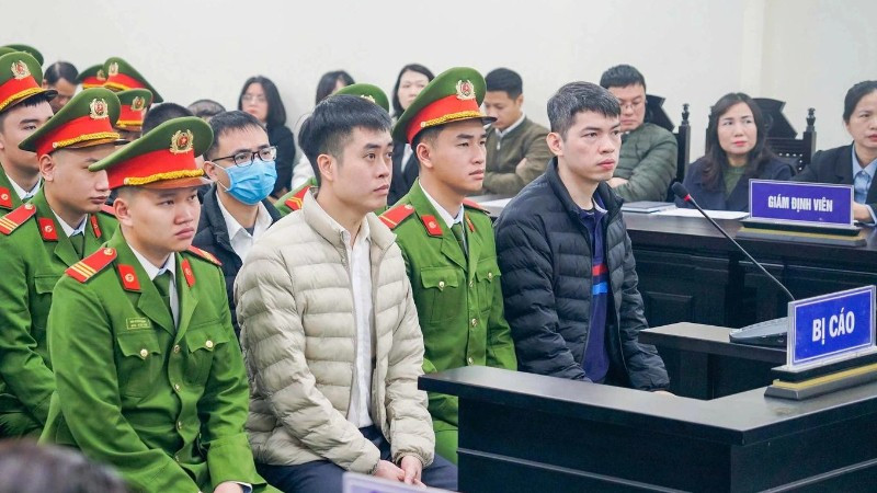 Các bị cáo tại phiên tòa