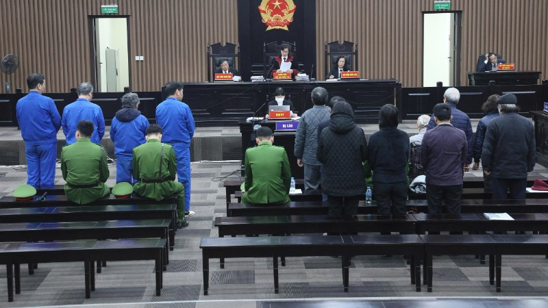 Quang cảnh phiên tòa.