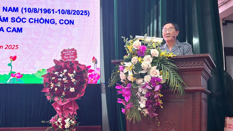 Chủ tịch Hội Nạn nhân chất độc da cam/dioxin thành phố Hà Nội Trần Văn Quang phát biểu khai mạc sự kiện.