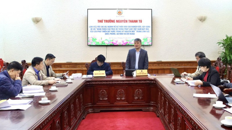 Thứ trưởng Tư pháp Nguyễn Thanh Tú chủ trì buổi làm việc.