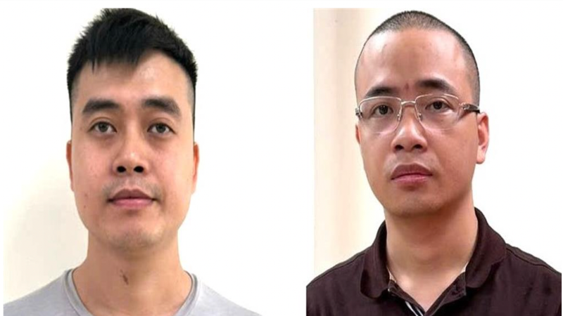 Bị can Hoàng Quang Thịnh và bị can Nguyễn Văn Minh. (Ảnh: Bộ Công an)