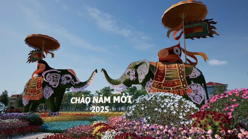 Hình ảnh một lễ hội hoa, cây cảnh tại xã Mê Linh (Hà Nội). 