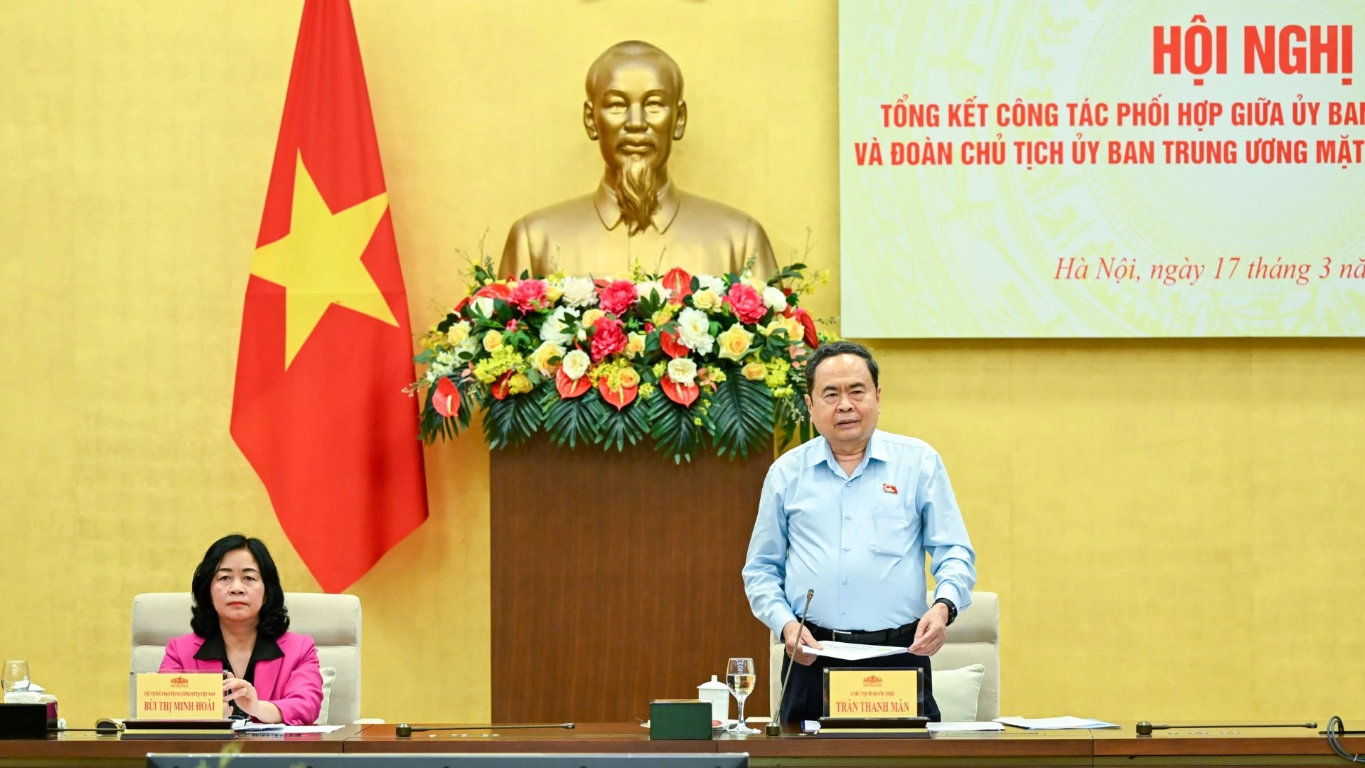 Chủ tịch Quốc hội kêu gọi phối hợp chặt chẽ với Mặt trận Tổ quốc để thúc đẩy phát triển đất nước