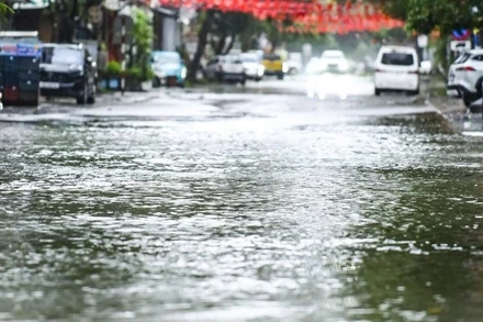 Nước ngập tại khu vực trung tâm tỉnh Thanh Hóa.