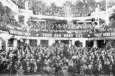 Quang cảnh buổi khai mạc kỳ họp thứ nhất, Quốc hội khoá I, ngày 2/3/1946. (Ảnh: Tư liệu TTXVN)