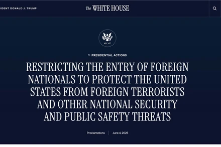 Lệnh cấm nhập cảnh của Tổng thống Donald Trump được đăng trên trang chính thức của Nhà Trắng.