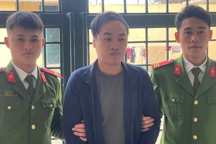 Đối tượng Nguyễn Văn Ngọc tại cơ quan công an.