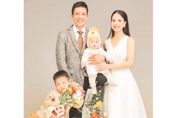 Gia đình nhỏ của anh Đoàn Ngọc Bảo và chị Nguyễn Thị Lệ Thu.