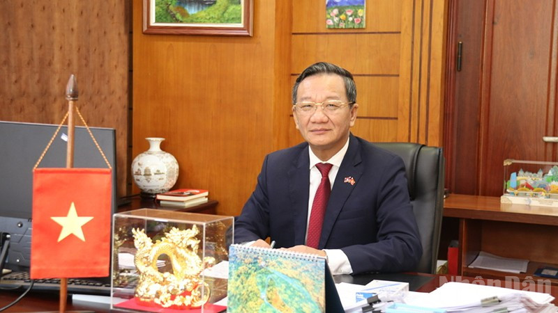 Đại sứ Việt Nam tại Lào Nguyễn Minh Tâm. (Ảnh: DUY TOÀN)