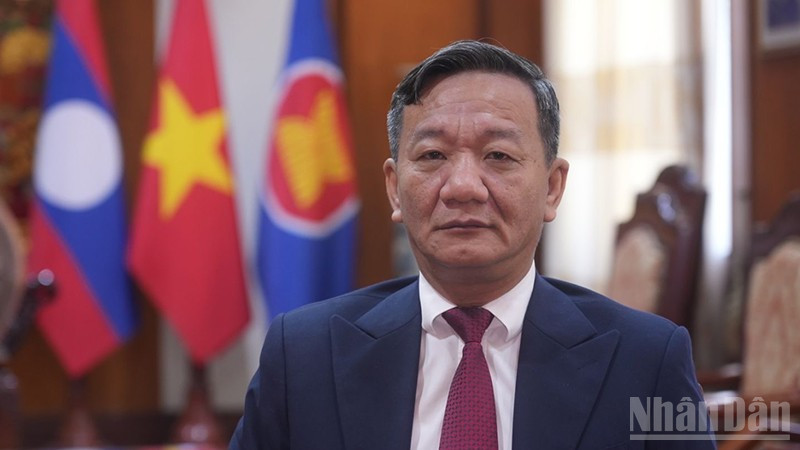 Đại sứ Việt Nam tại Lào Nguyễn Minh Tâm. (Ảnh: DUY TOÀN)