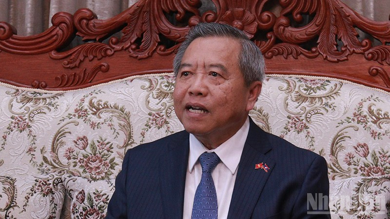 Chủ tịch Hội Hữu nghị Lào-Việt Nam Boviengkham Vongdara. (Ảnh: DUY TOÀN)