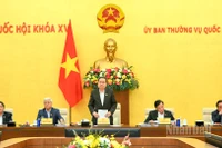 Chủ tịch Quốc hội Trần Thanh Mẫn phát biểu kết luận cuộc họp. 