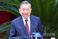 Tổng Bí thư Tô Lâm phát biểu bế mạc Hội nghị lần thứ 14 Ban Chấp hành Trung ương Đảng khóa XIII. (Ảnh: ĐĂNG KHOA)