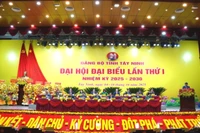 Khai mạc Đại hội đại biểu Đảng bộ tỉnh Tây Ninh lần thứ I, nhiệm kỳ 2025-2030 với chủ đề: “Đoàn kết-Dân chủ-Kỷ cương-Đột phá-Phát triển”.