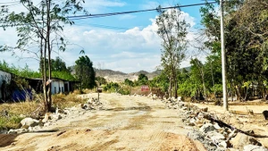 Dự án làm mới đường trục ven biển ĐT.719B đoạn Phan Thiết-Kê Gà có nguy cơ chậm tiến độ do chờ mặt bằng.