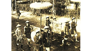 Đám rước trong lễ tế Nam Giao năm 1939. Ảnh tư liệu 